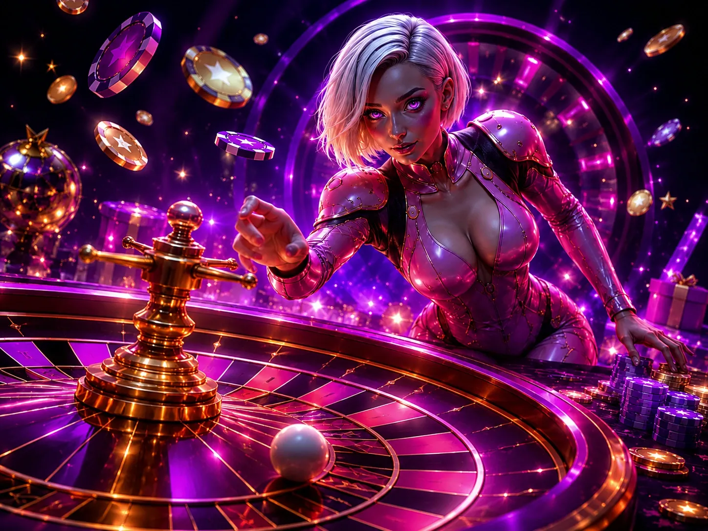 Purple Roulette Spin Prize Glow