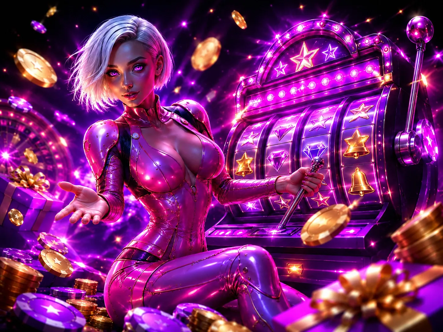 Purple Slot Machine Prize Storm